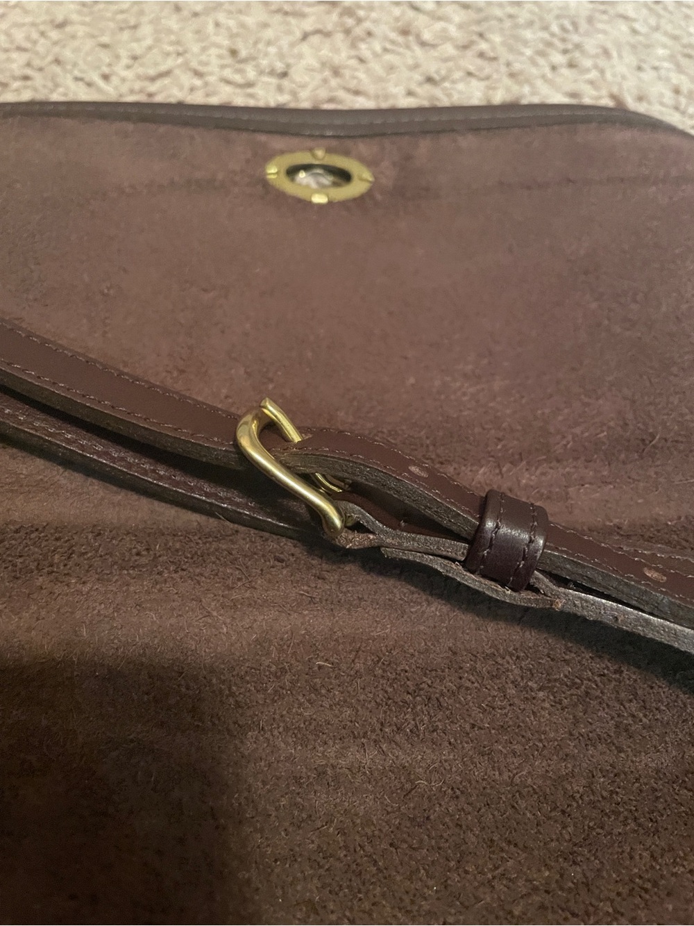 Coach Leather Crossbody Bag in Dark Brown Turnlock Gold - Picture 7 of 12